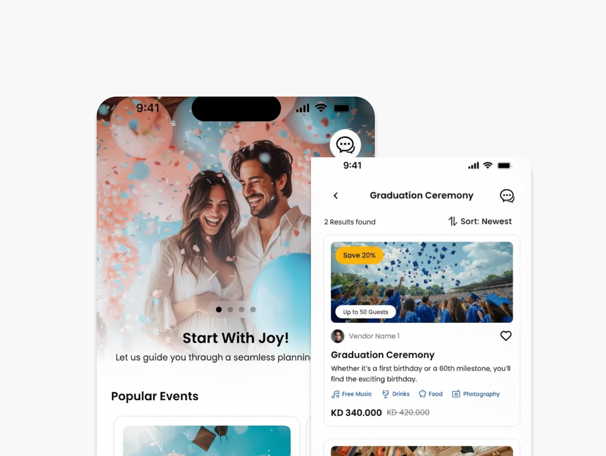 Joy app screenshots
